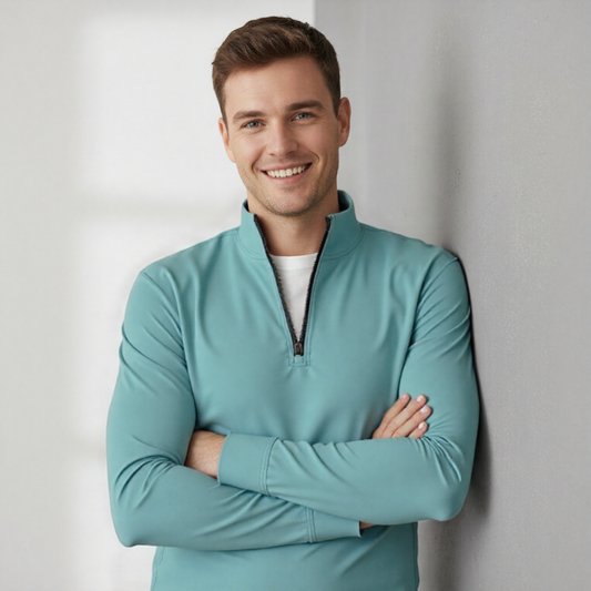 Turquoise Twilght Quarter Zip Sweater