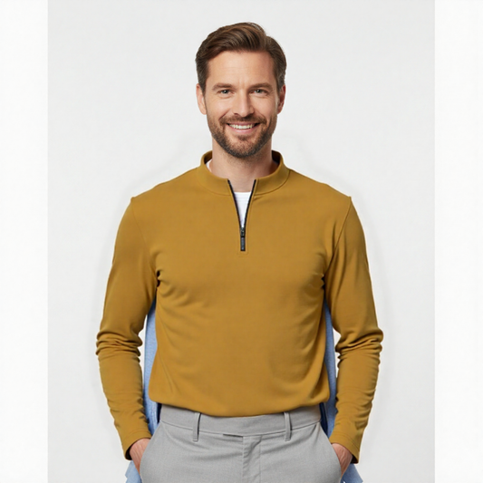 Pumpkin Spice Quarter Zip Sweater