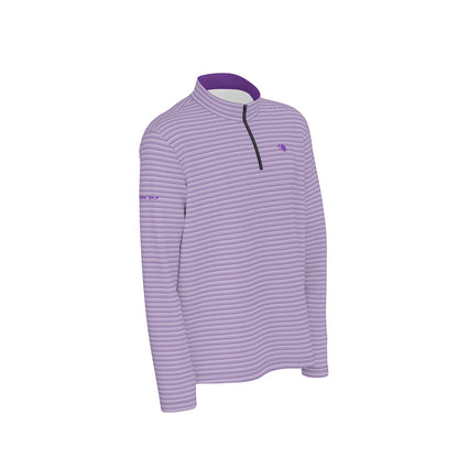 Frog Town Striped Men's Quarter Zip Pullover