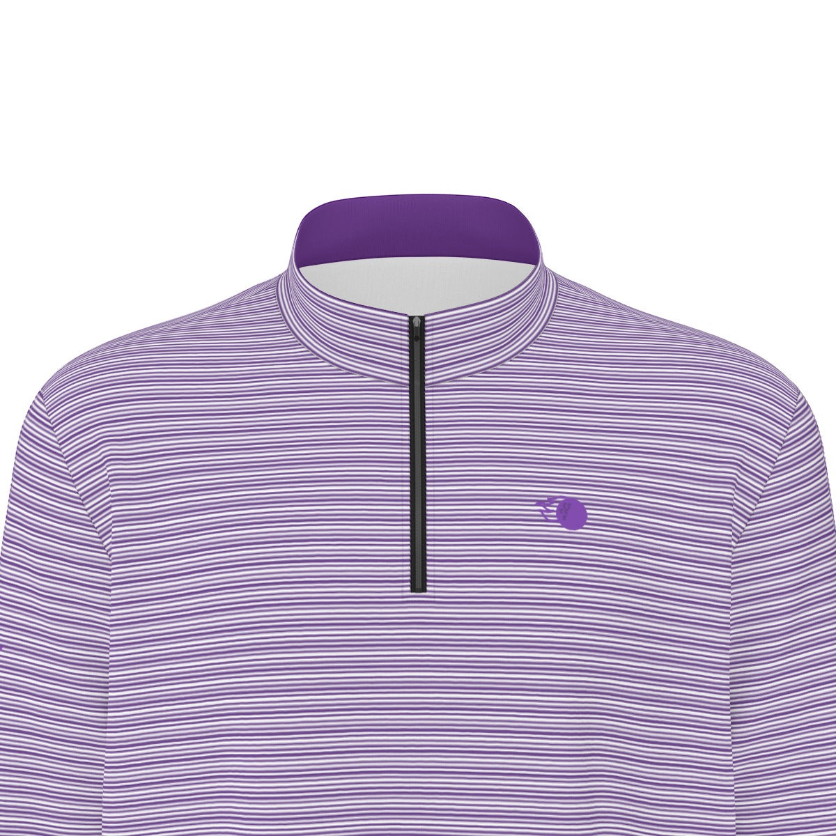 Frog Town Striped Men's Quarter Zip Pullover