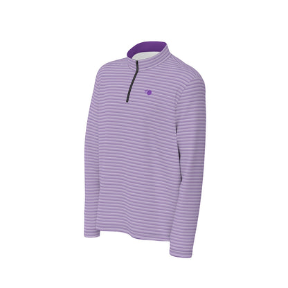 Frog Town Striped Men's Quarter Zip Pullover