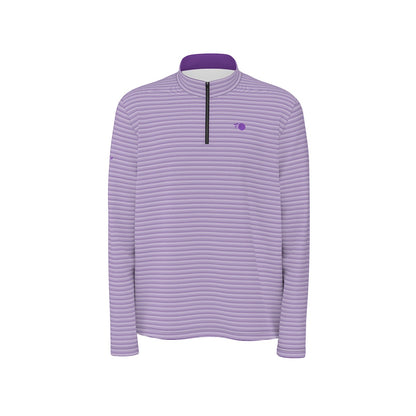 Frog Town Striped Men's Quarter Zip Pullover