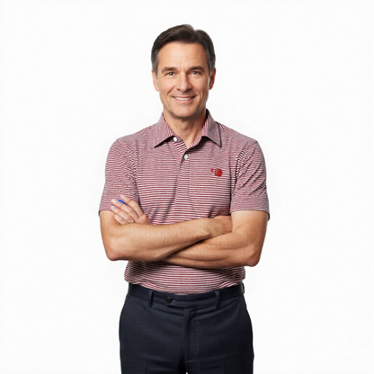 The Caddie Striped Performance Polo Shirt