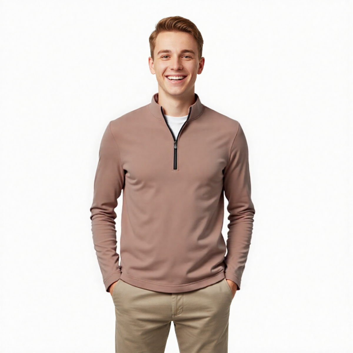 Mystic Mocha Quarter Zip Sweater
