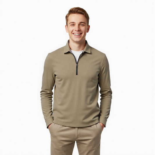 Bronze Mist Quarter Zip Sweater