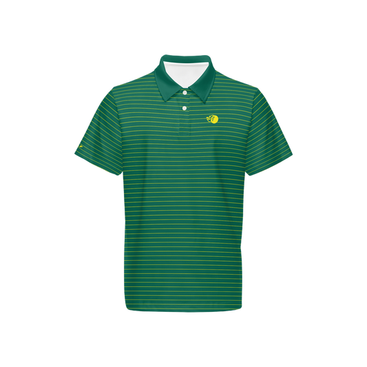 Augusta Azalea Striped Performance Masters Themed Polo Shirt