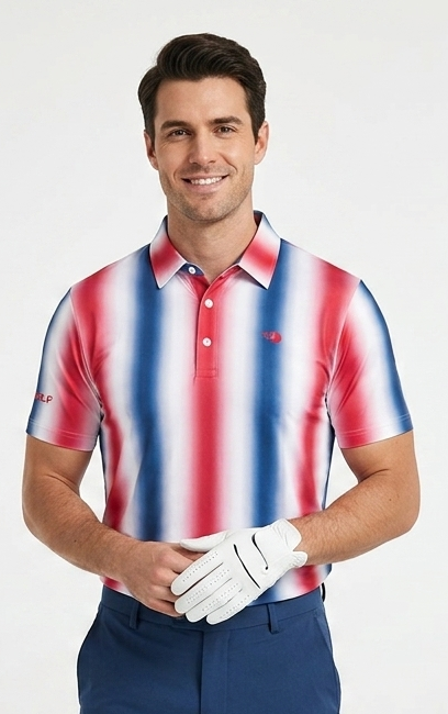 Red, White and Birdie Performance Polo
