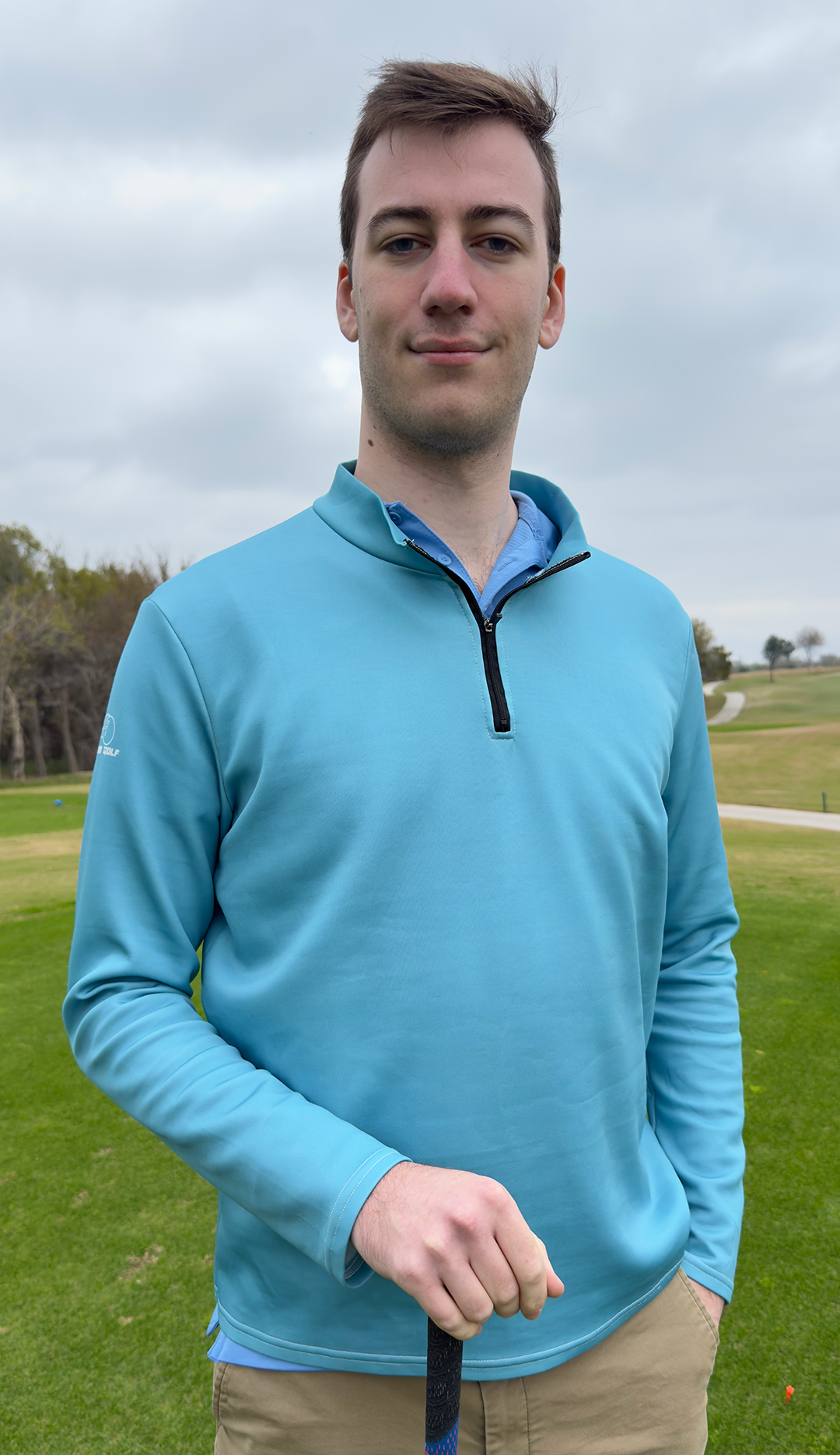 Turquoise Twilght Quarter Zip Sweater