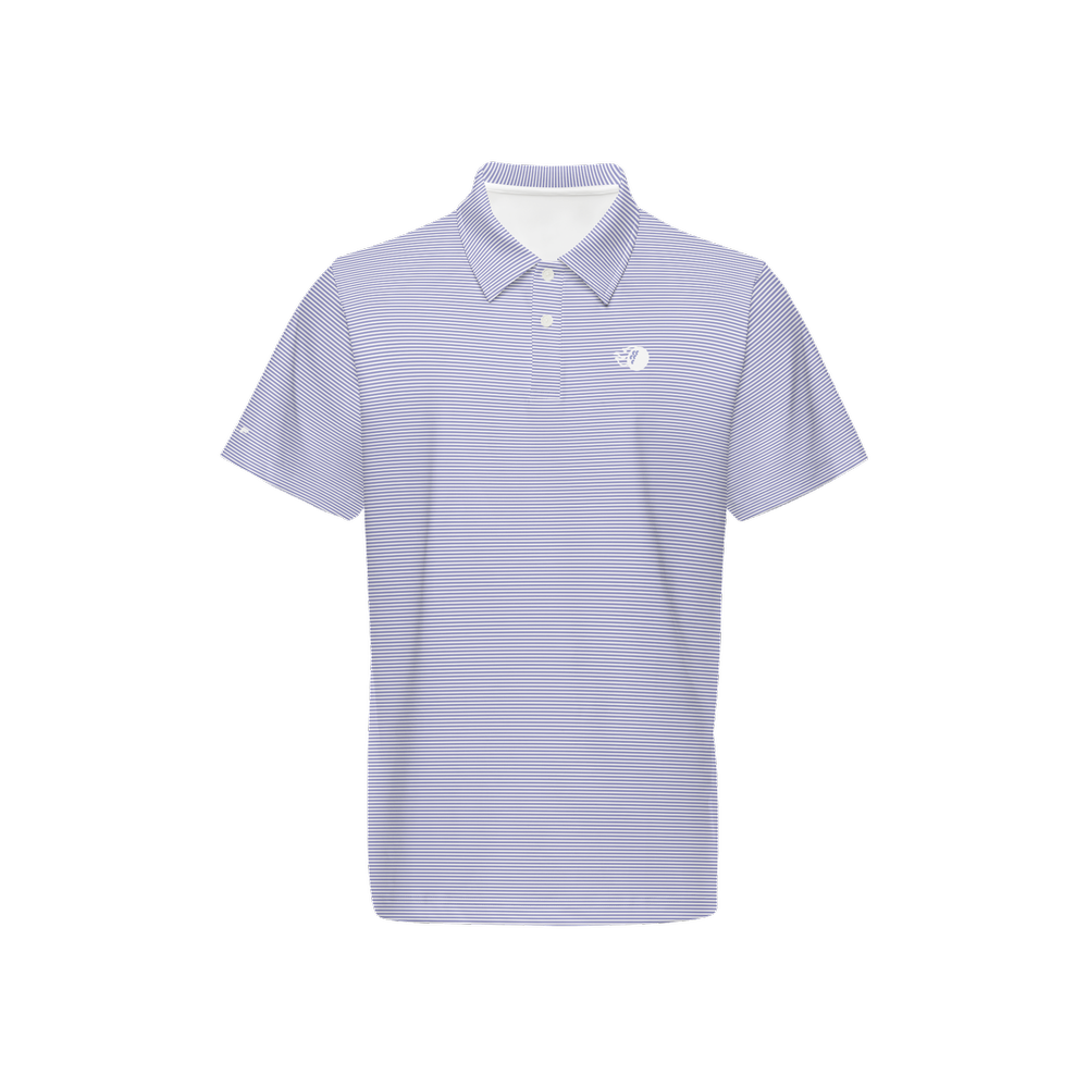 Bomb Golf Blue Bonnett Striped  Performance Polo Shirt