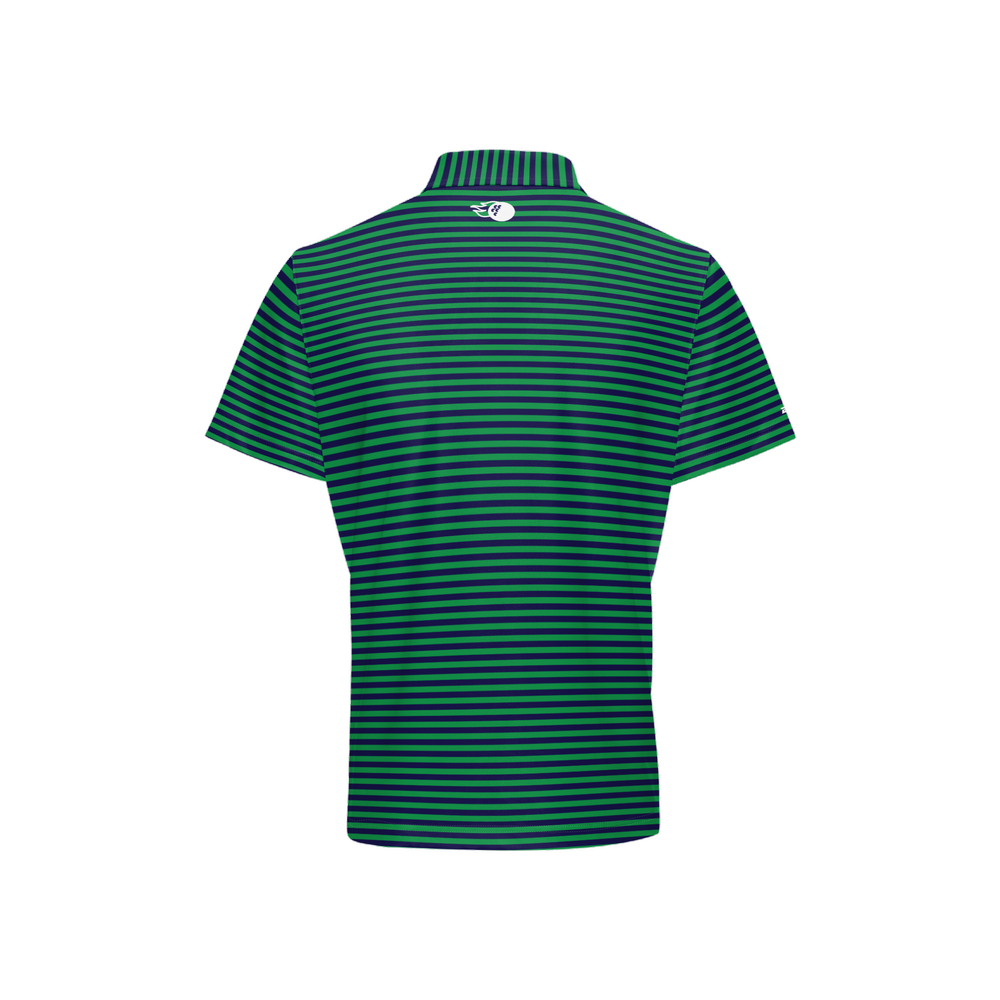 Dover Green Striped Performance Polo Golf Soft Shirt