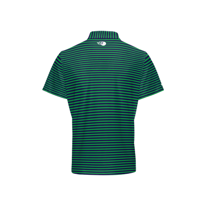 Dover Green Striped Performance Polo Golf Soft Shirt