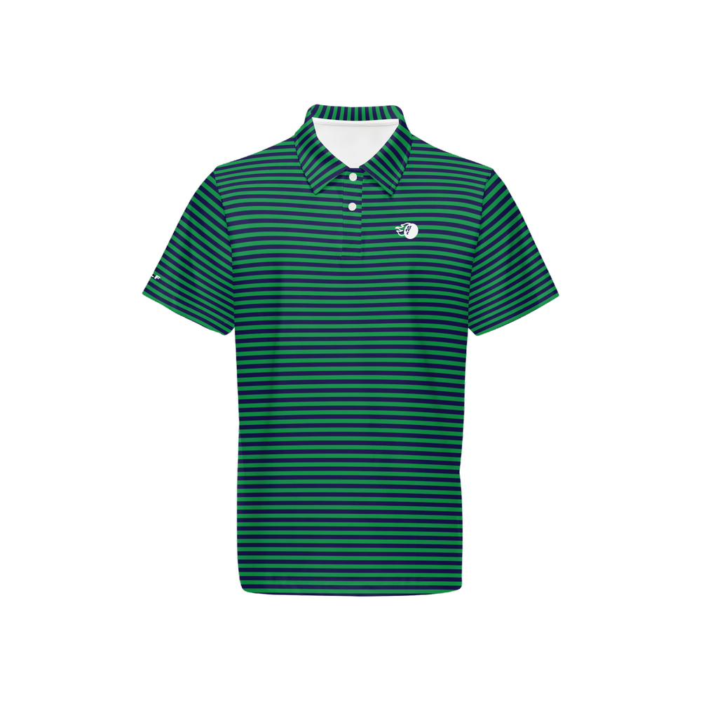 Bomb Golf Dover Green Stripe Performance Polo Shirt