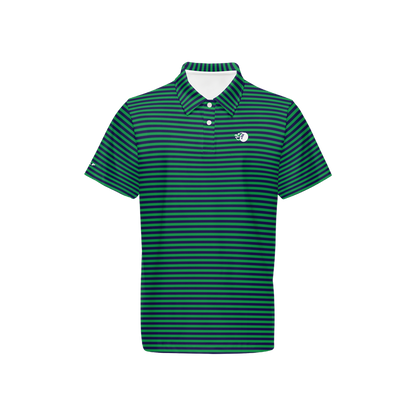 Bomb Golf Dover Green Stripe Performance Polo Shirt