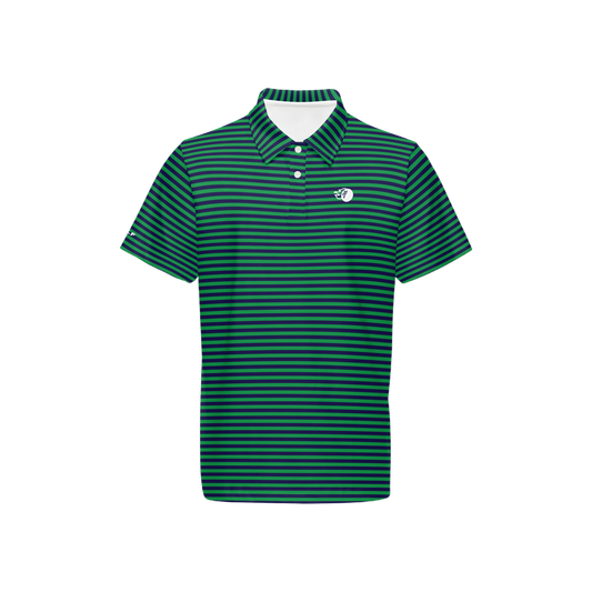 Bomb Golf Dover Green Stripe Performance Polo Shirt